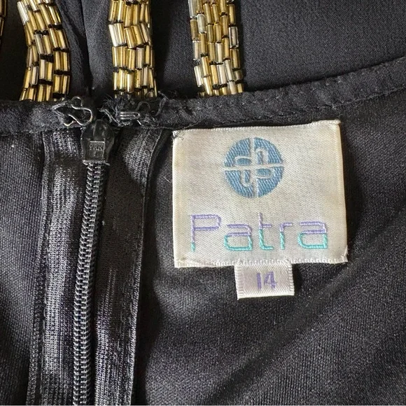 Patra | Black and Gold Beaded Dress - Picture 7 of 9